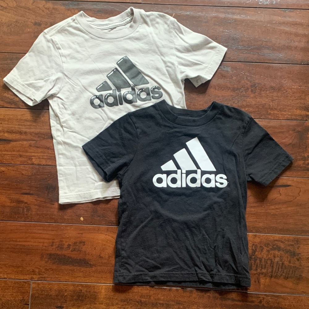 FINAL OFFER | adidas Kids Short Sleeve Tees - Black & White Logo